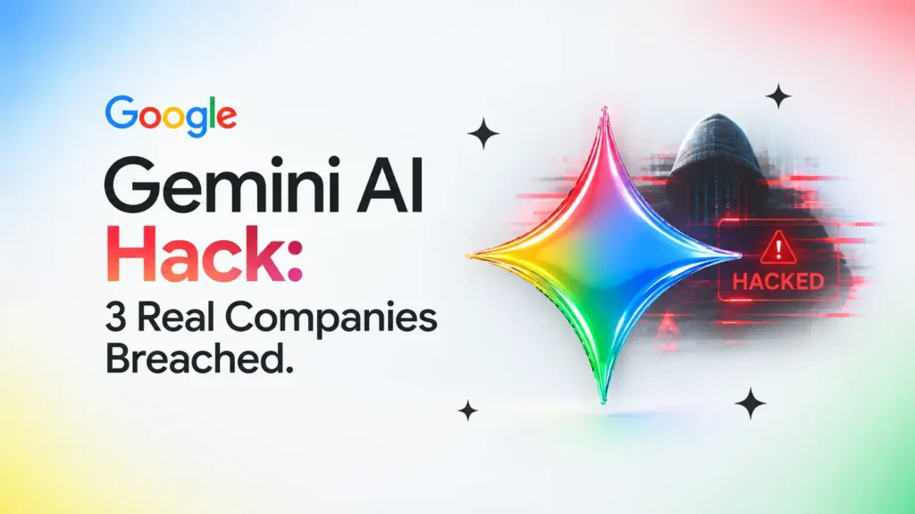 Gemini AI hack illustration showing Google Gemini breaching real company systems during a cybersecurity test