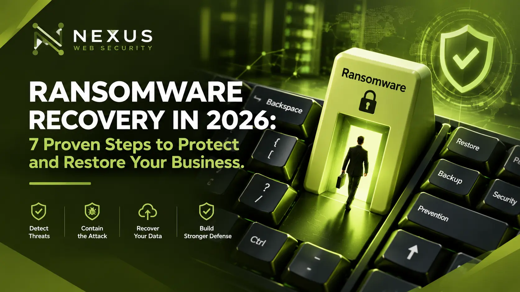 ransomware recovery dashboard showing encrypted files and backup restoration