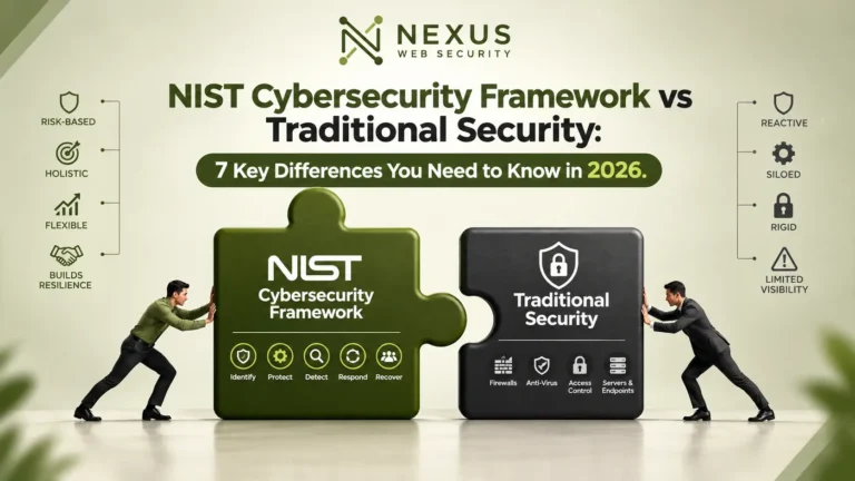 NIST Cybersecurity Framework vs Traditional Security comparison diagram.